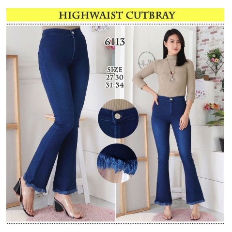 Celana High waist Cutbray Rawis . Celana HW cutbray Rekomendasi Influencer Afiliator Tiktok Viral COD