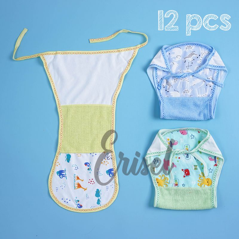 1 Lusin Popok Tali Bayi Bahan Kombinasi Handuk double dan Kain
