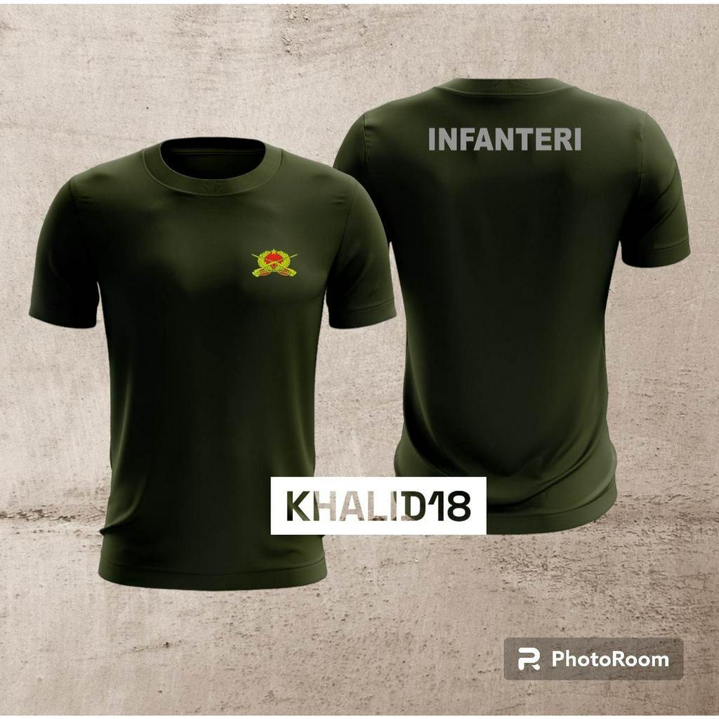 Kaos jersey olahraga INFANTERI  kaos jersey olahraga HIJAU ARMY DRYFIT PREMIUM(BAHAN ADEM)
