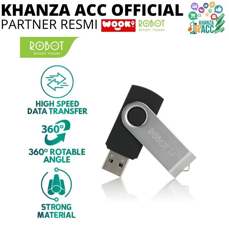 KHANZAACC Flashdisk ROBOT 32GB RF132 Rotatable U-disks USB 2.0