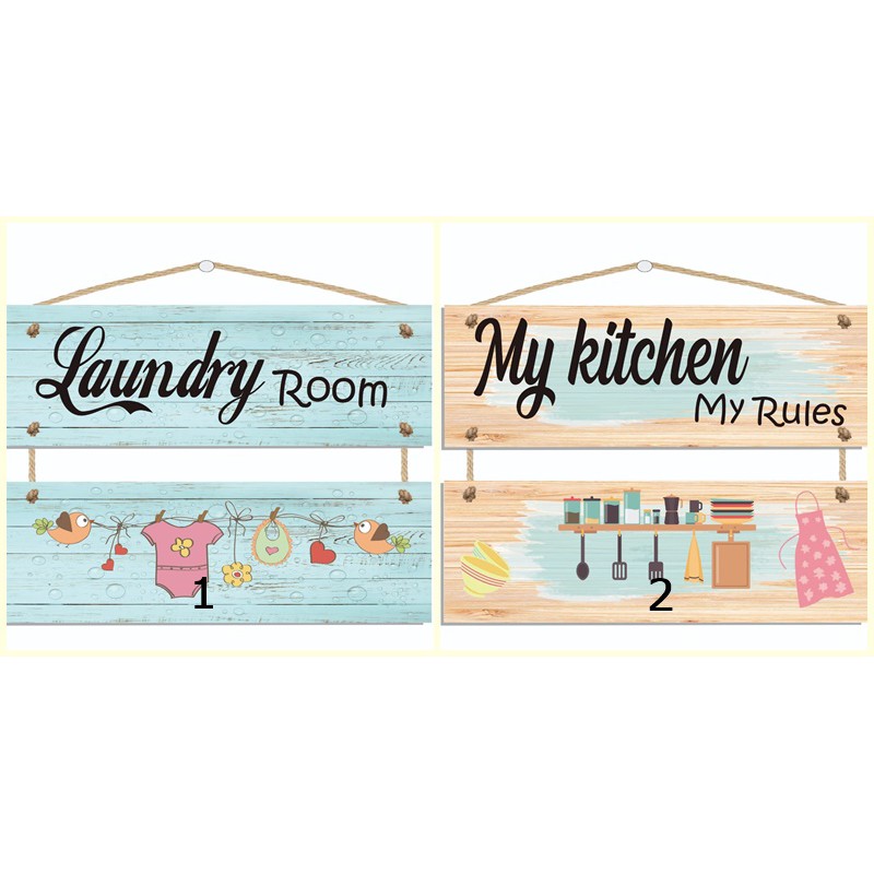 WALL DECOR POSTER KAYU HOMEDECOR Hiasan dinding murah pajangan rumah shabby laundry / kitchen