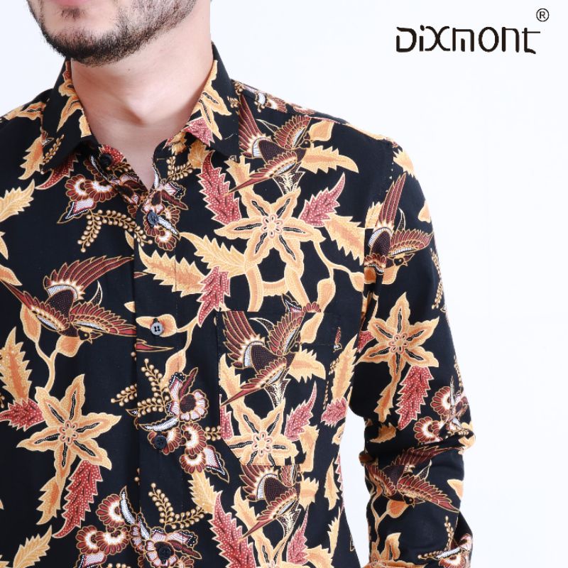 Dixmont Kemeja Pria Batik Panjang Hem BL04221