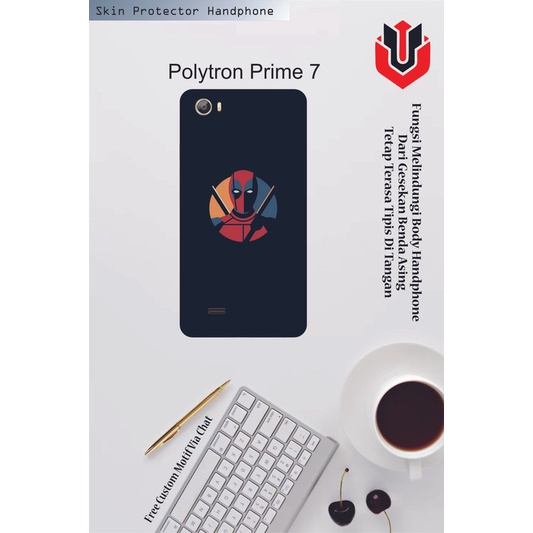 Isi 2pcs Garskin Hp Polytron Prime 7 Motif klk - Free Custom Motif via Chat
