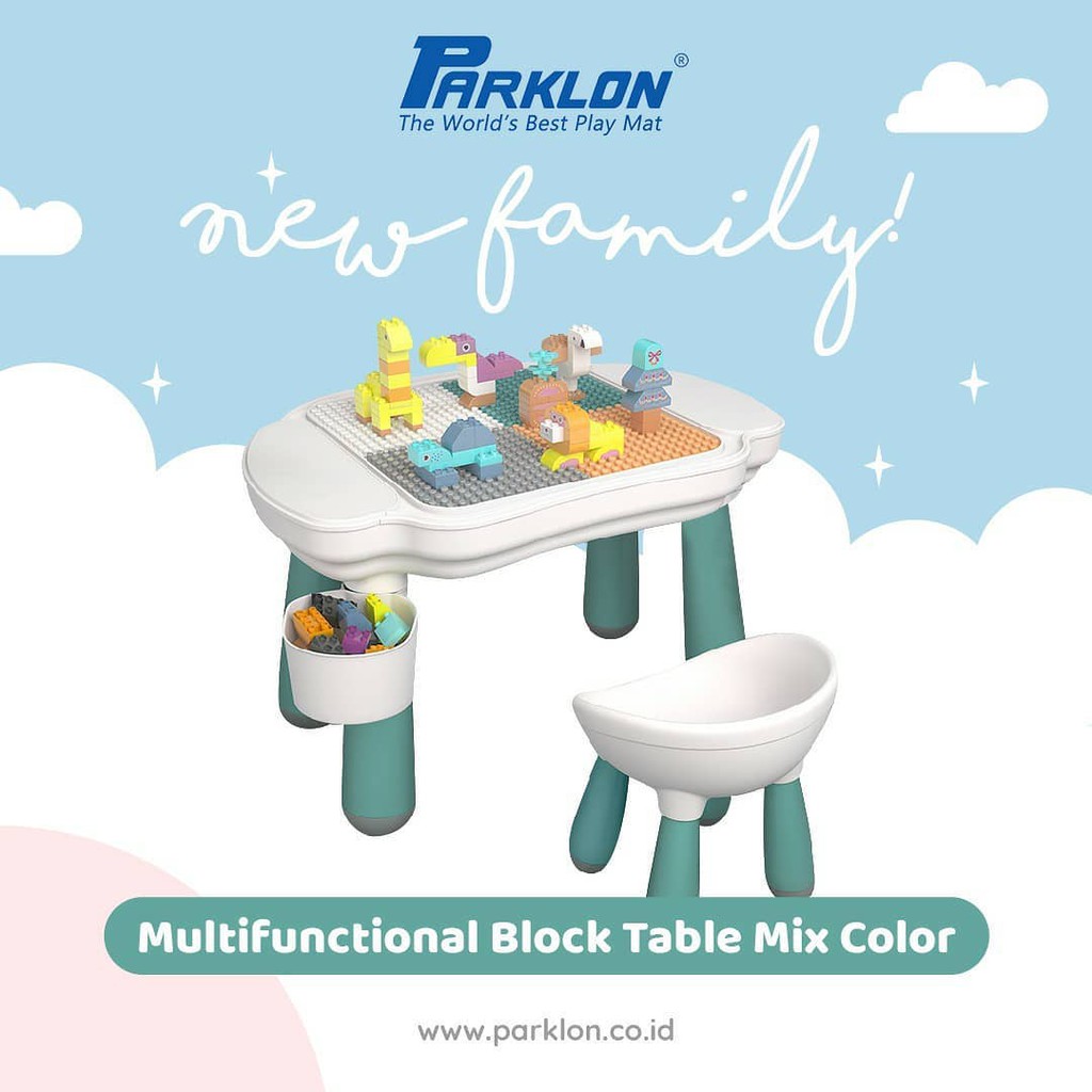 Parklon Lego Multifunctional Block Table Mix Color Oval