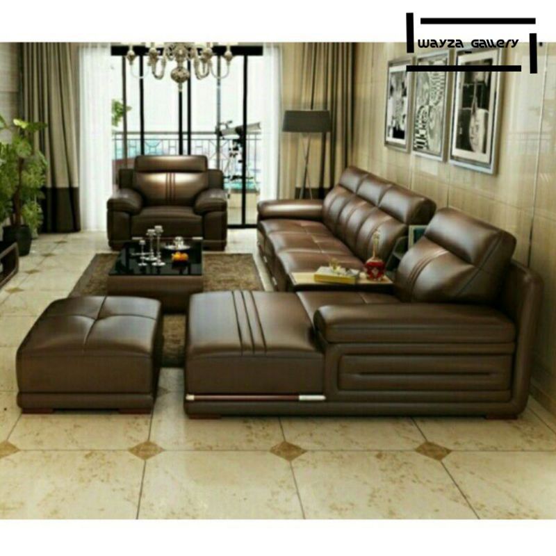 Sofa Kulit Sintetis Mewah Sofa Tamu Fullseat Kayu Jati Sofa High Quality