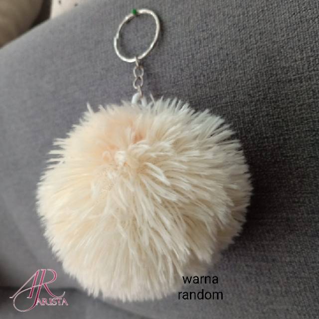 Gantungan Boneka Gantungan Pom-pom untuk tas ransel atau selempang warna random