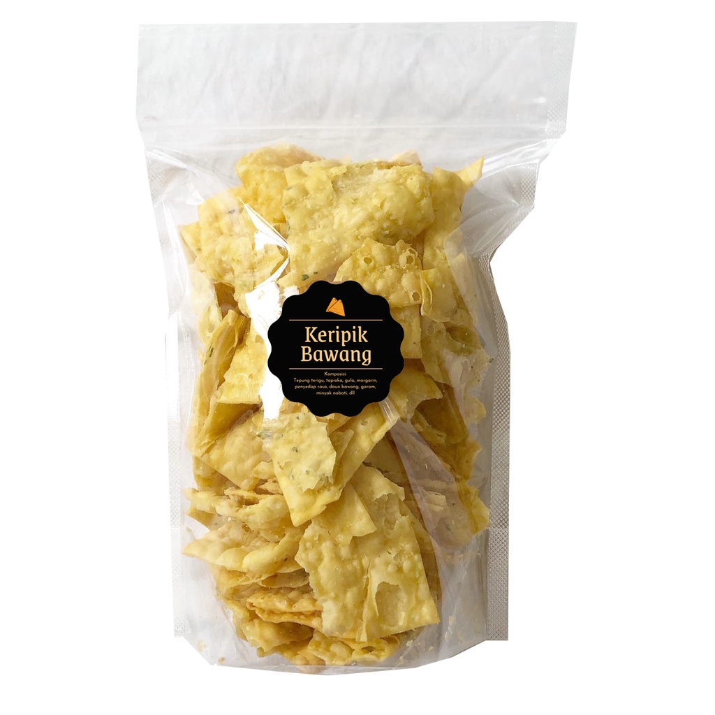 [DELISH SNACKS] Keripik Bawang (L) 260gr / Snack Cemilan Asin Gurih / Jajanan Camilan Kripik Pangsit