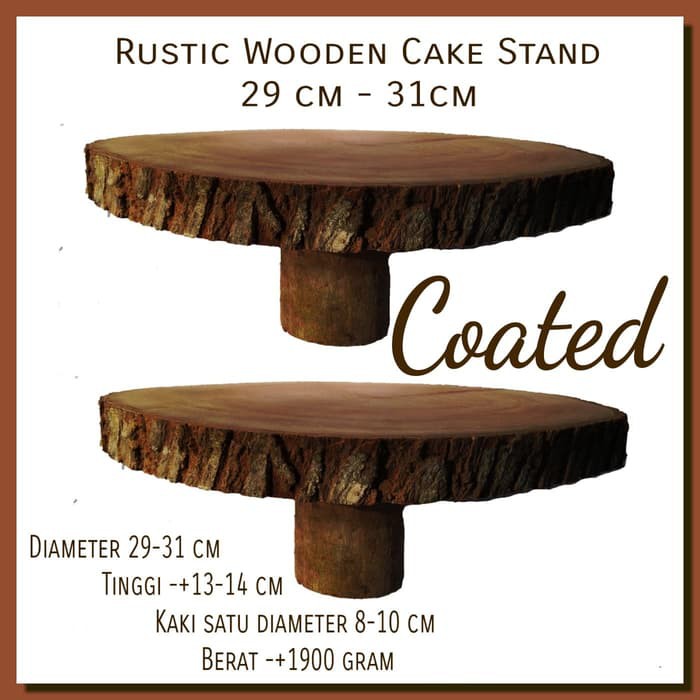 Coated one tier cupcake stand 29-31 cm display cake tatakan kue kayu