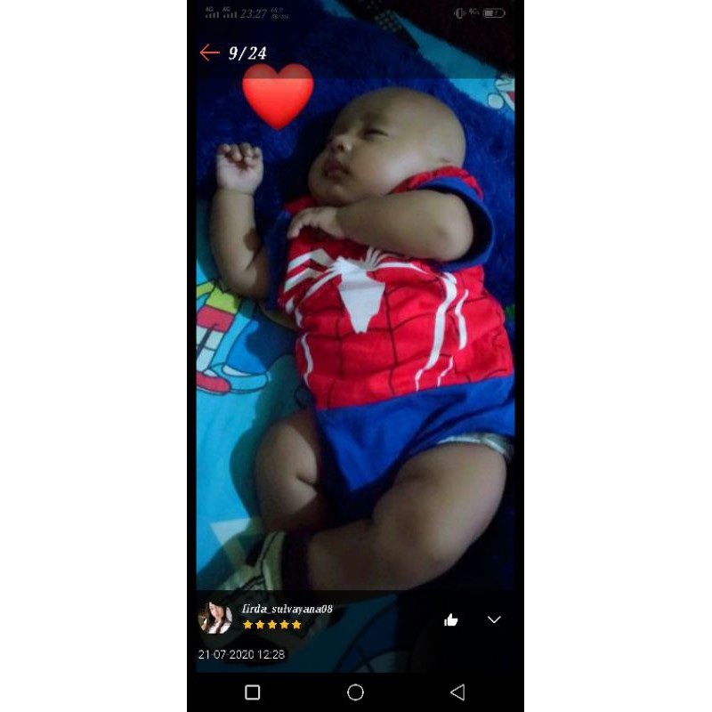 BAJU BAYI JUMPER BAYI MOTIF SPIDERMAN/KOSTUM BAYI/ BAJU BAYI KARAKTER HERO SPIDERMAN