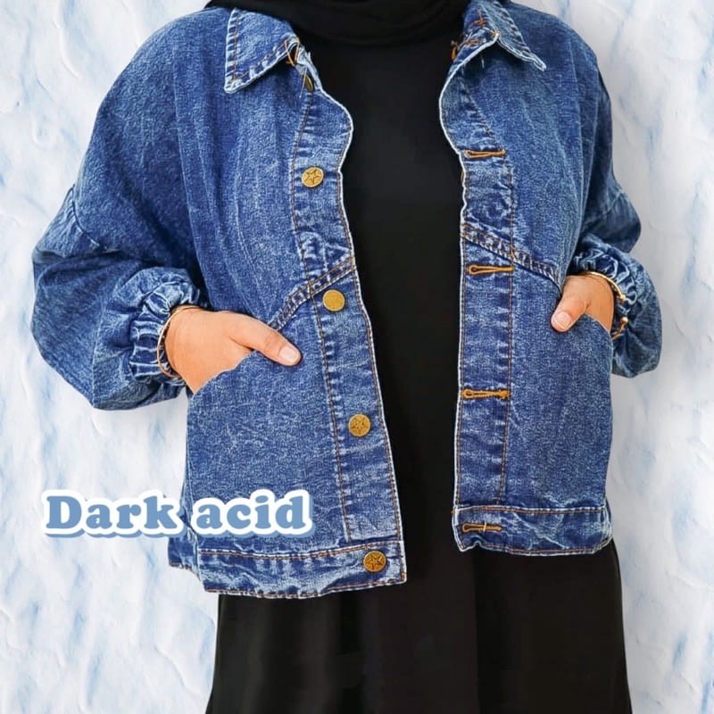 Tq88indonesia Fashion Jaket Jeans Wanita Jumbo / VINTAGE OVERSIZE JACKET / Jaket Jeans Cewek Kekinian / Outer Wanita Terbaru