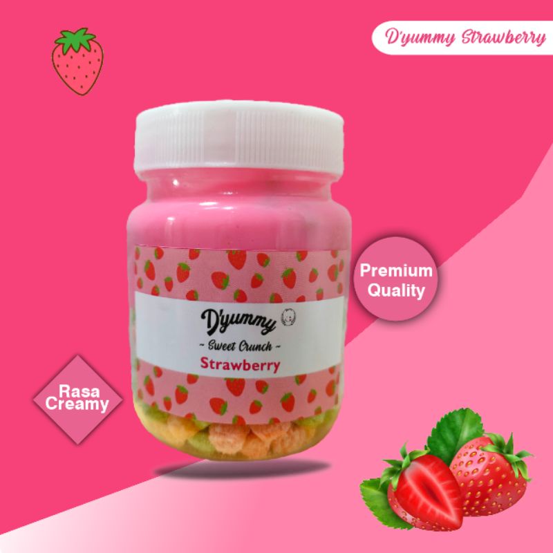 

Cokelat Lumer In jar | D'yummy sweet crunch rasa STRAWBERRY