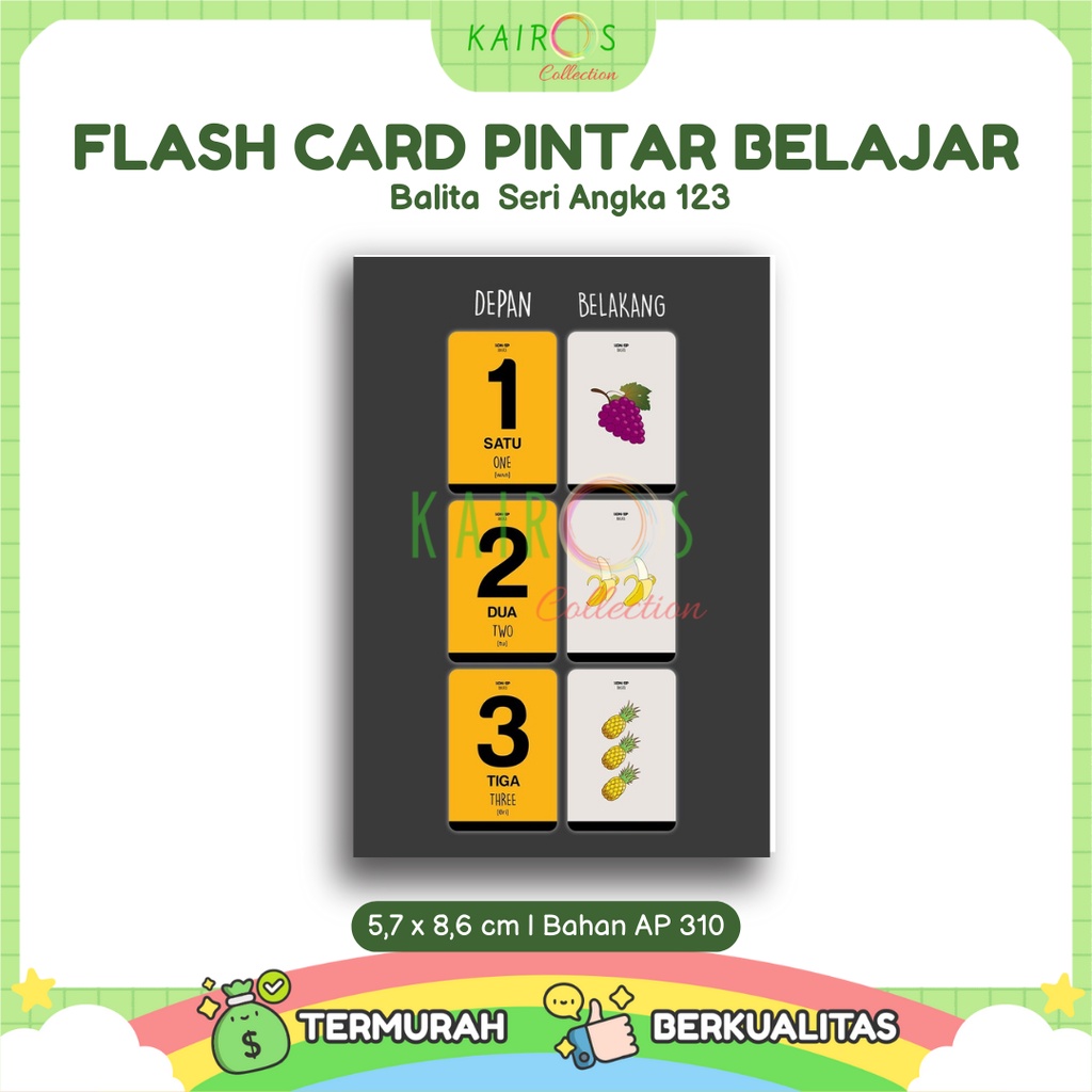 Flashcard Kartu Pintar Belajar Balita Seri Angka 123