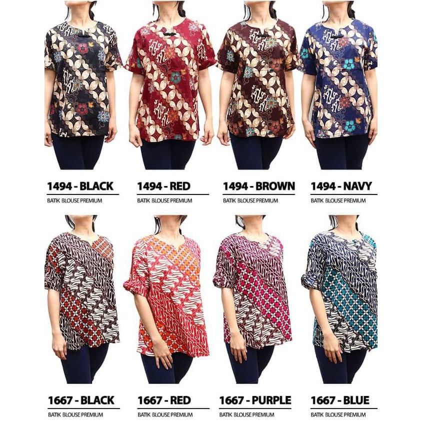 HOT SALE BAJU ATASAN WANITA BATIK BAJU MUSLIM BLUS MUSLIM TUNIK TOP FIT TO XL