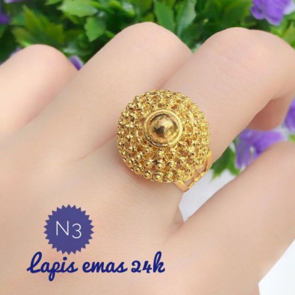 (OKT) TERMURAH Set Perhiasan Lapis Emas 24 Karat Xuping Cincin Gold Mewah Titanium Realpic Asli