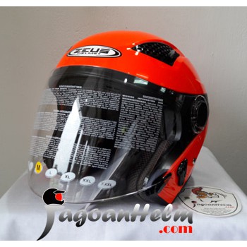 Untuk Anda ZEUS Helm ZS610 SOLID   Neon Orange   ZS 610 Double Visor