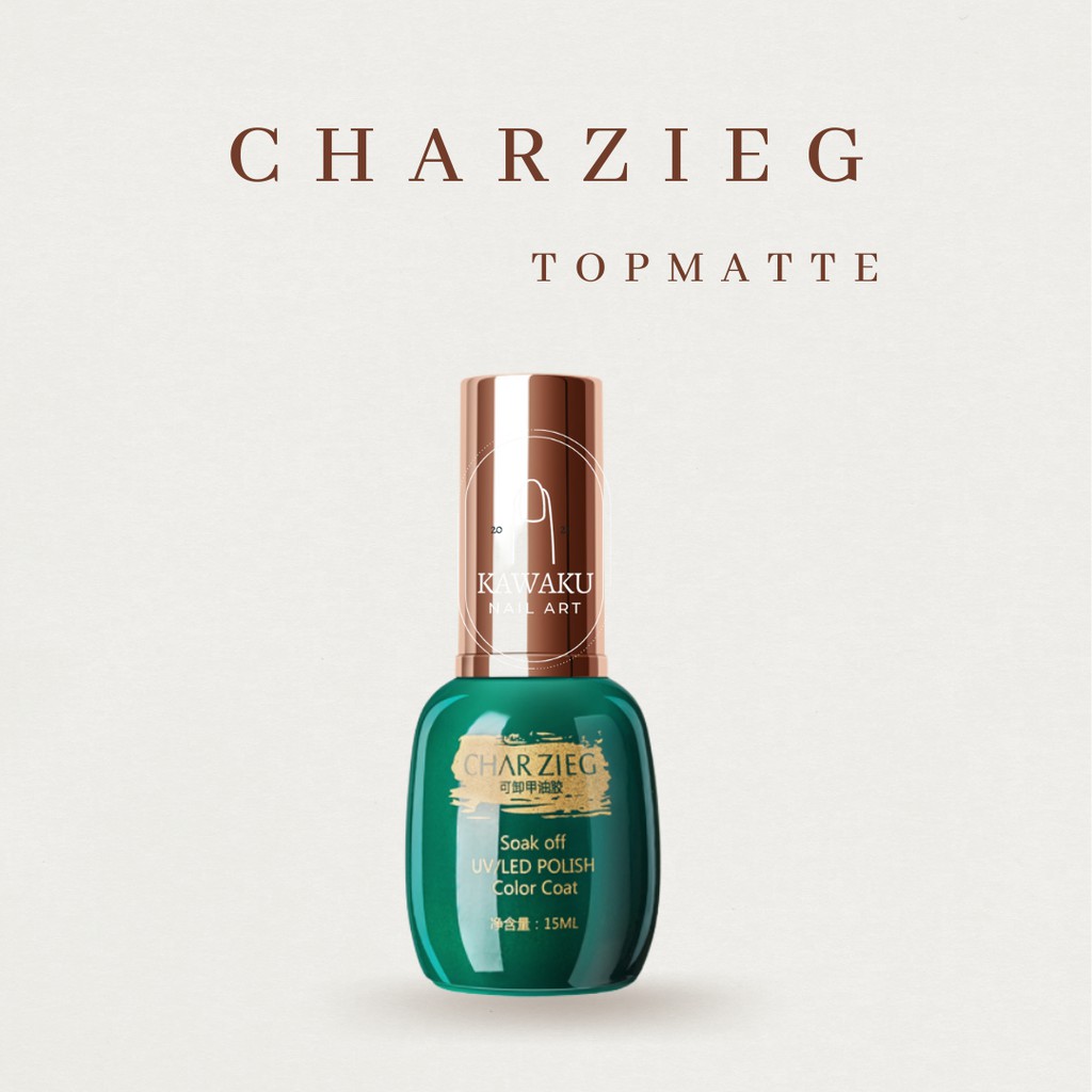 CHARZIEG TOP COAT BASE COAT MATTE TOP COAT 15ml uv led lamp gel polish 15ml kutek gel kupal