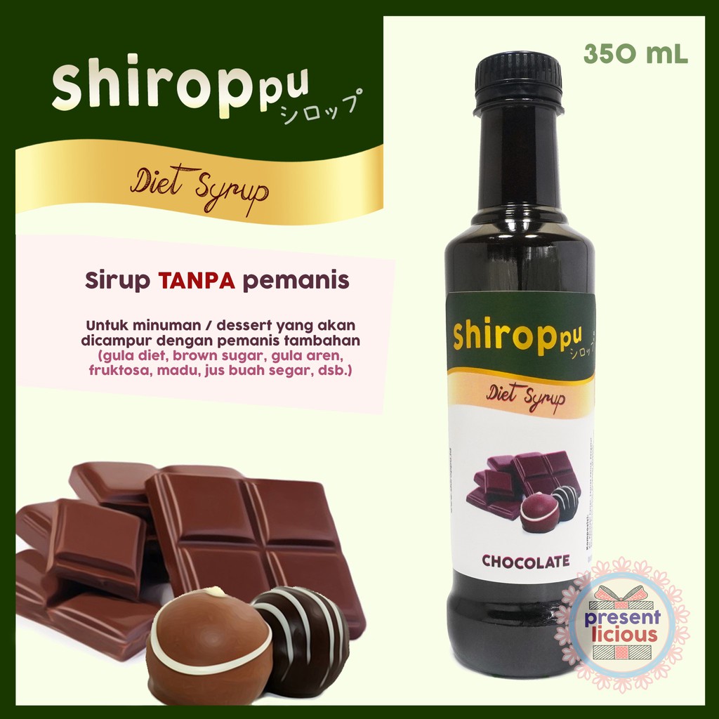 

Chocolate | Shiroppu Diet Syrup 350 mL | Sirup Rasa Coklat Tanpa Pemanis