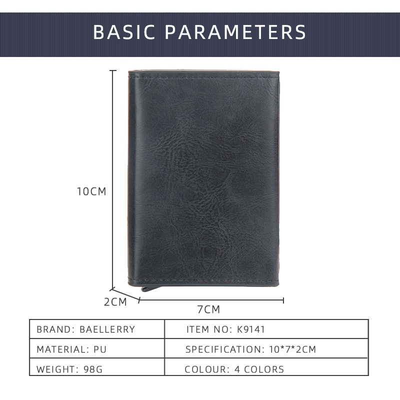 BAELLERRY K9141 Dompet Kartu Pria Bahan Kulit PU Leather Premium WATCHKITE WKOS