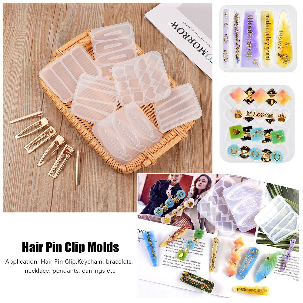 R-flower Hair Clip Cetakan Fashion Gadis Liontin Membuat DIY Handmade Craft Silica Gel Drop Lem Resin