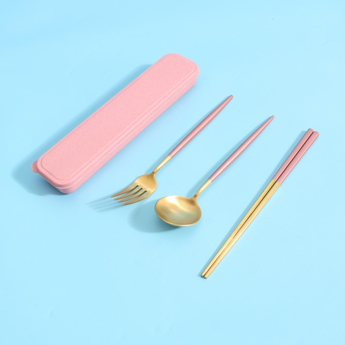Cutlery Set - Purilo - Gold Korean Cutlery Set With Case