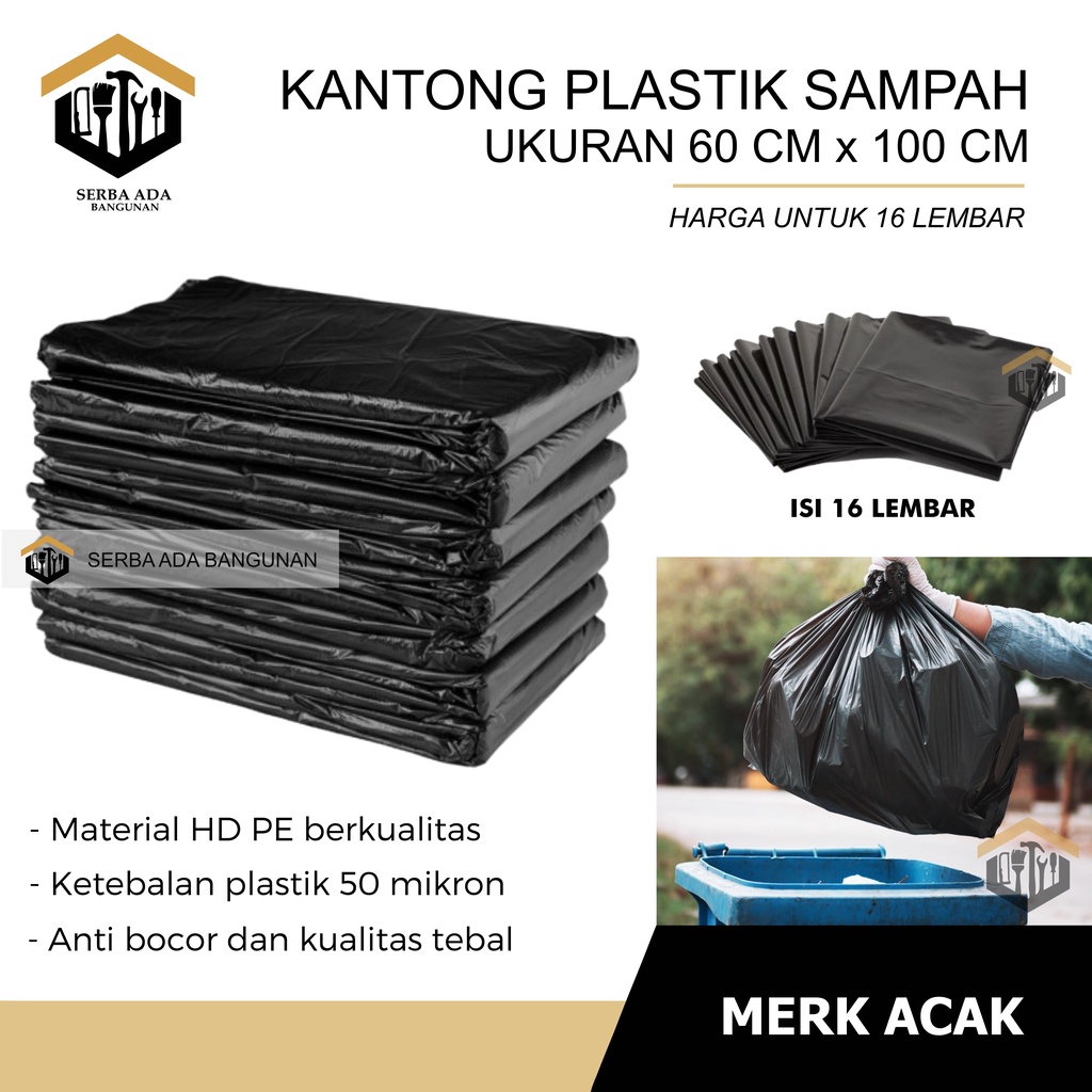 PLASTIK SAMPAH / TRASH BAG / PLASTIK HITAM / KANTONG SAMPAH 1 KILOGRAM - TERMURAH HD TEBAL BESAR