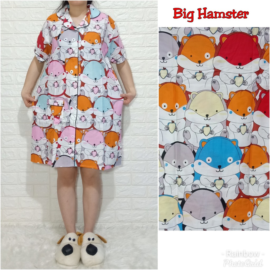 Piyama DASTER DEWASA,, FIT TO XL ,motif BUNGA/DORAEMON/MOON/UNICORN/