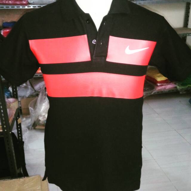 Kaos Polo Shirt Nike Big Stripe
