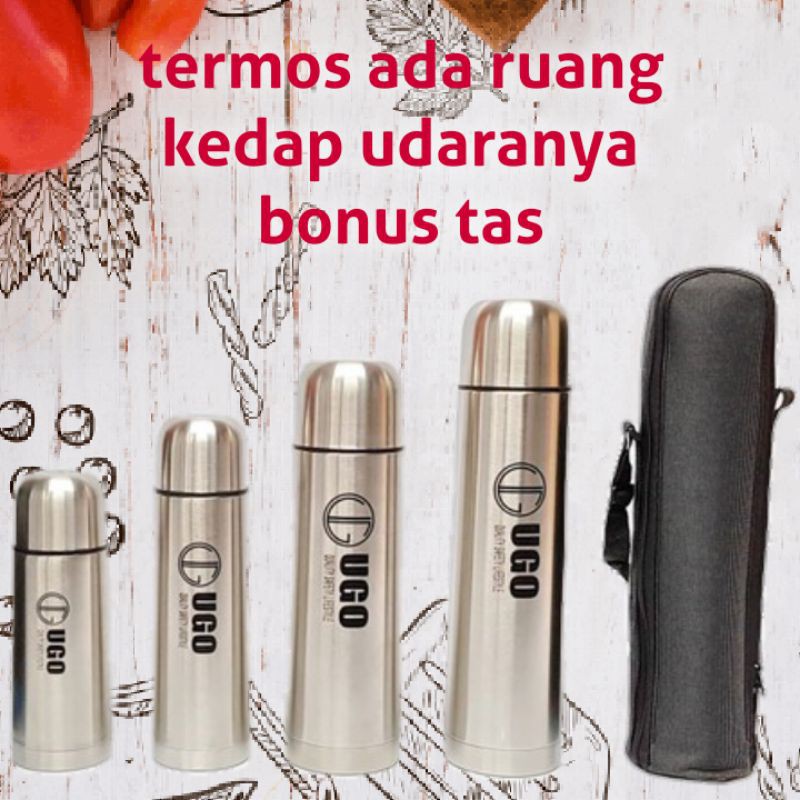 TERMOS TREMOS AIR PANAS ES KECIL MINI STAINLESS STEEL 350 500 750 1000 ML FREE TAS
