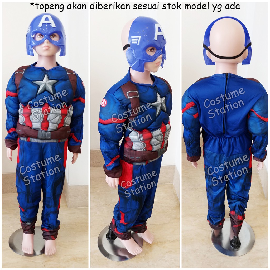 Kostum Superhero Captain America Avengers / Costume Avenger Marvel anak laki