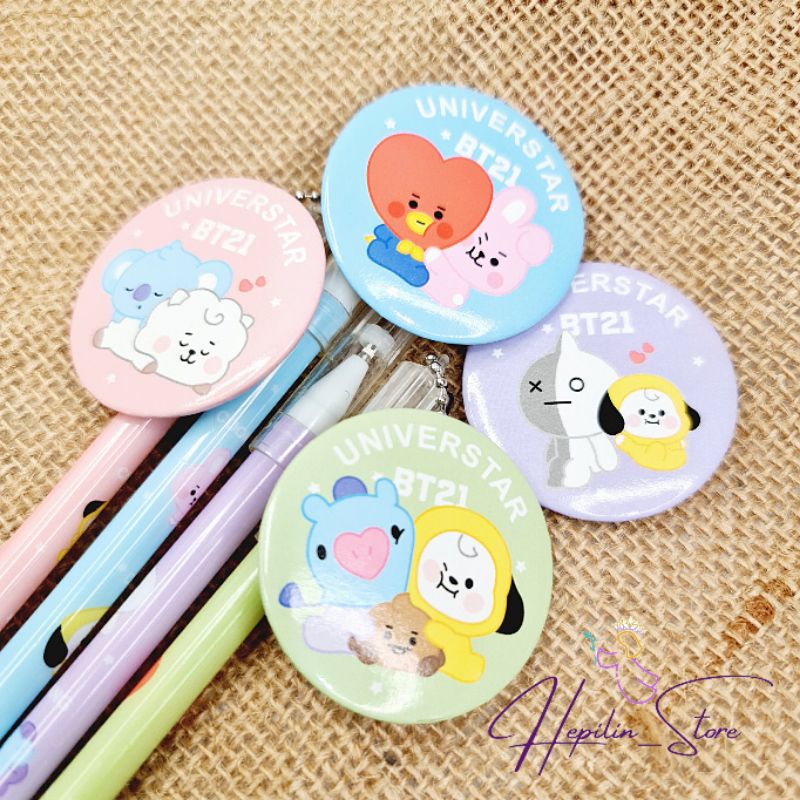 

Pulpen Gantungan Pin atau Gantungan Notes Super Mini / Bolpoin PIN Karakter Lucu / Ballpoint Gel Fancy Unik
