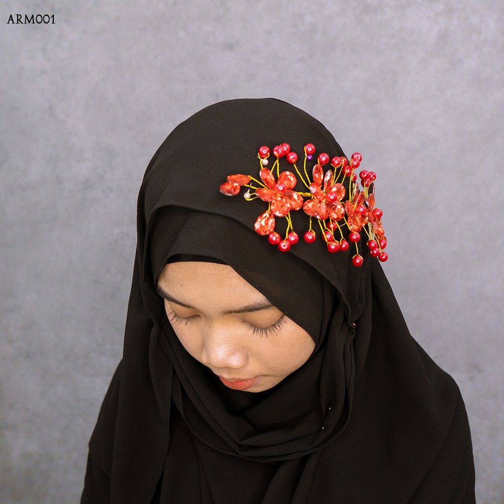 [PRODUK TERBATAS] AKSESORIS WEDDING HIJAB HEADPIACE MODERN MUTIARA ARM001