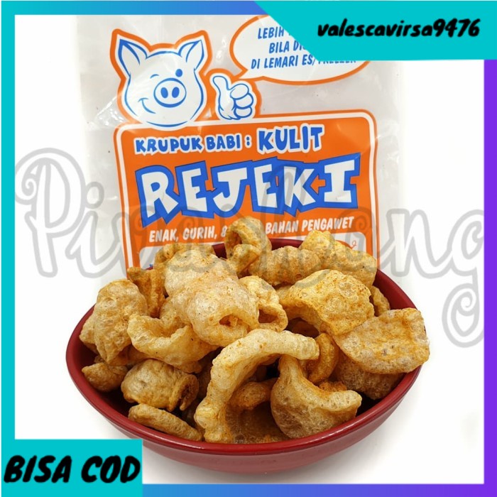 

⭐BISA COD⭐ GROSIR Kerupuk Rambak Babi Krupuk Kulit Rejeki Bali Besar 200gr