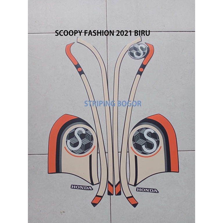 Sticker Motor Honda scoopy Fashion 2021 Biru