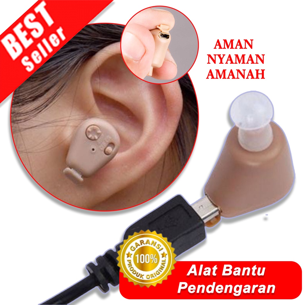 Alat Bantu Dengar Pendengaran Telinga Orang Tua Tuli Hearing Aid Rechargeable Mini Pengeras Suara Original k88