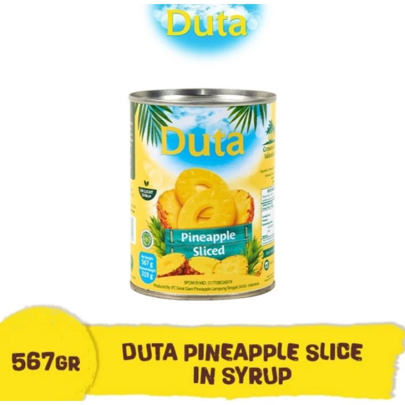 duta pineapple sliced 567gr/buah kaleng/fruit