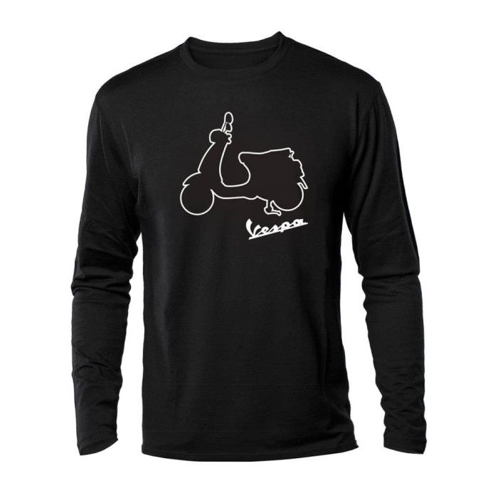 Kaos Vespa Outline Lengan Panjang