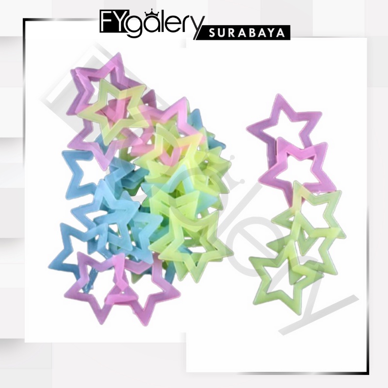 HL0023 Stiker Bintang Bolong Isi 1 Pcs Sticker Star Glow In The Dark Hiasan Dekorasi Kamar Y1146