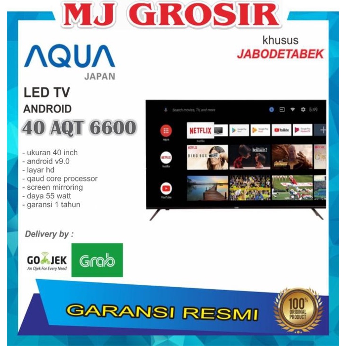 LED TV AQUA 40" ANDROID 40AQT6600 40 INCH USB MOVIE HDMI HD