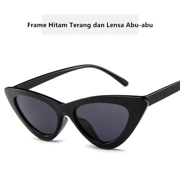 Style Triangle Vintage Kacamata Hitam Korean Segitiga Wanita/Pria  Cat Eye