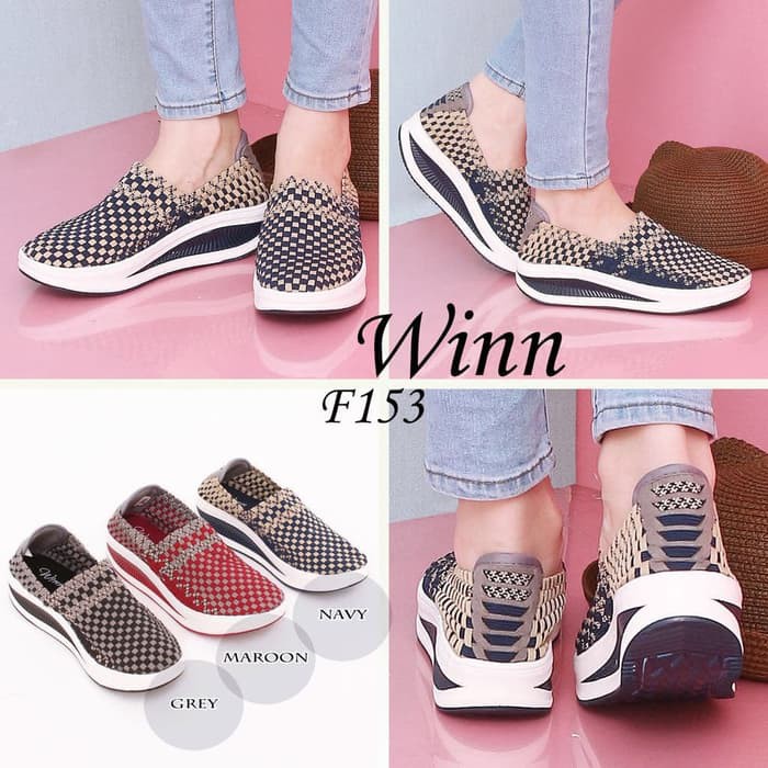 Sepatu Remaja Kekinian Model Terbaru Murah Flashsale Wedges  8725ZD Winn Wedges F153 / Wanita / Raju