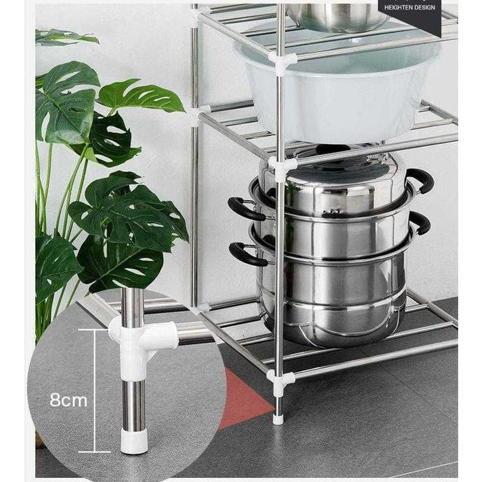 Rak dapur 5 susun stainless steel 5 Susun/Rak dapur bonus 6 hook