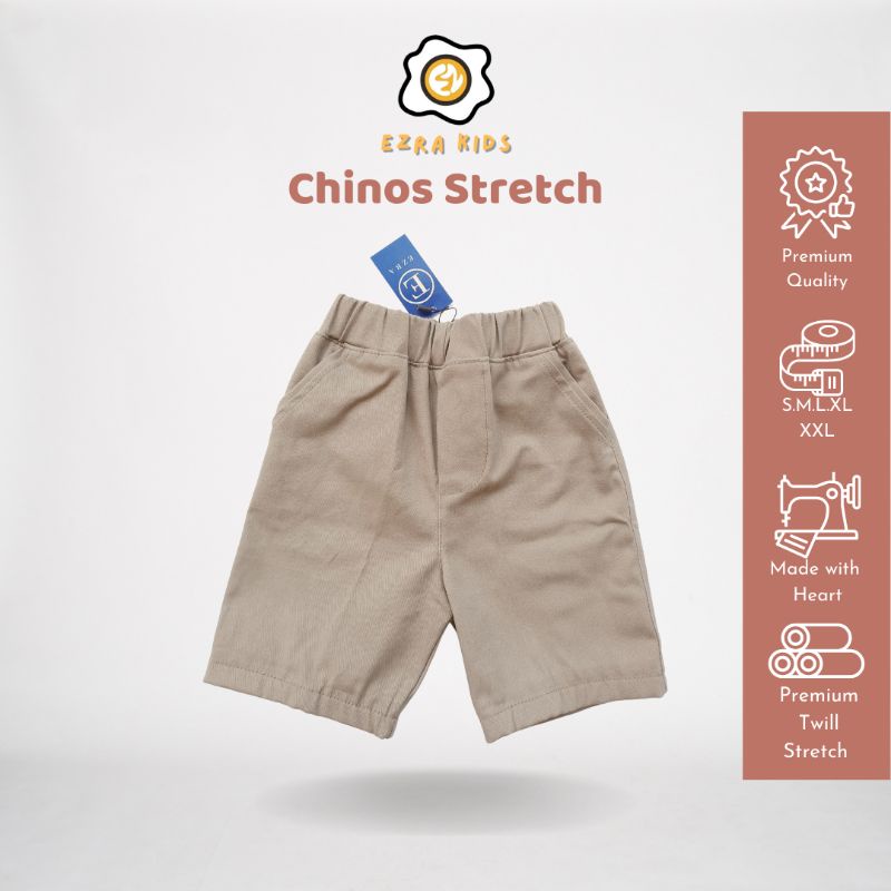 Ezra Kids Celana Pendek Anak Laki Laki dan Perempuan Chinos Stretch 1- 9 tahun