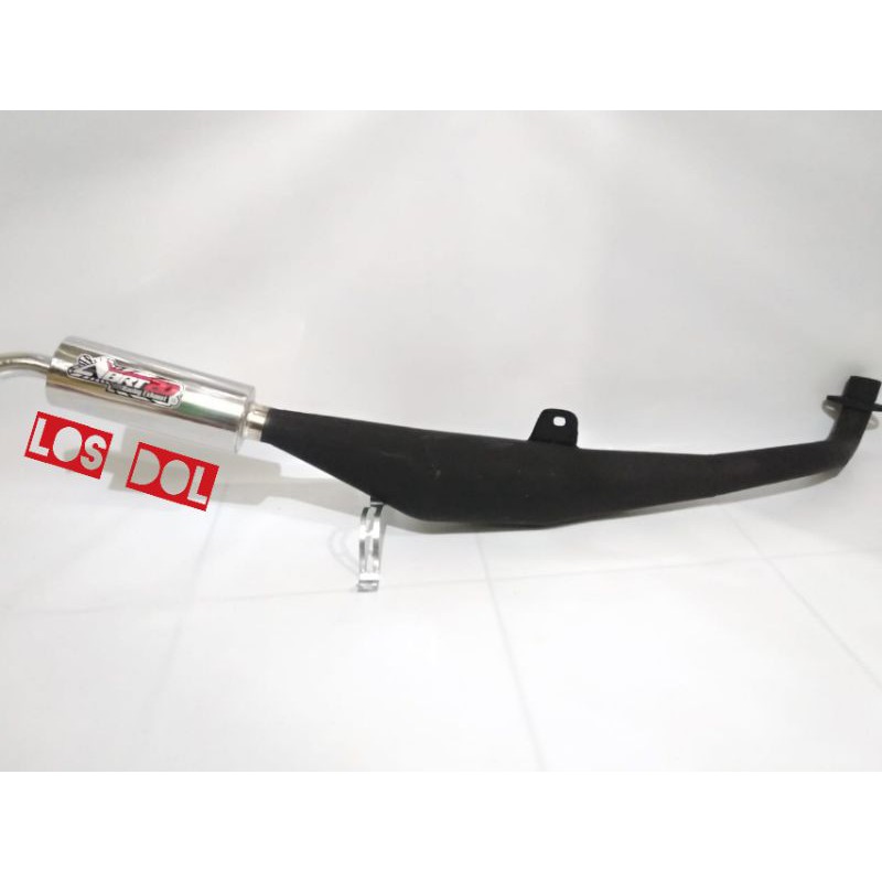 knalpot standar racing Fizr F1zr force 1 ABRT20 silinser crhome perut cat hitam anti bakar