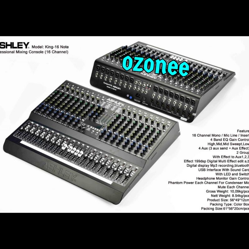 MIXER AUDIA ASHLEY 16 NOTE ORIGINAL 16 CHANNEL