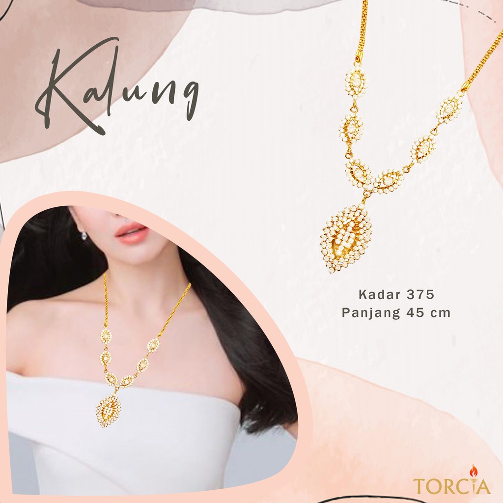 Kalung Wanita Elegant Emas Asli Kadar 375 Torcia