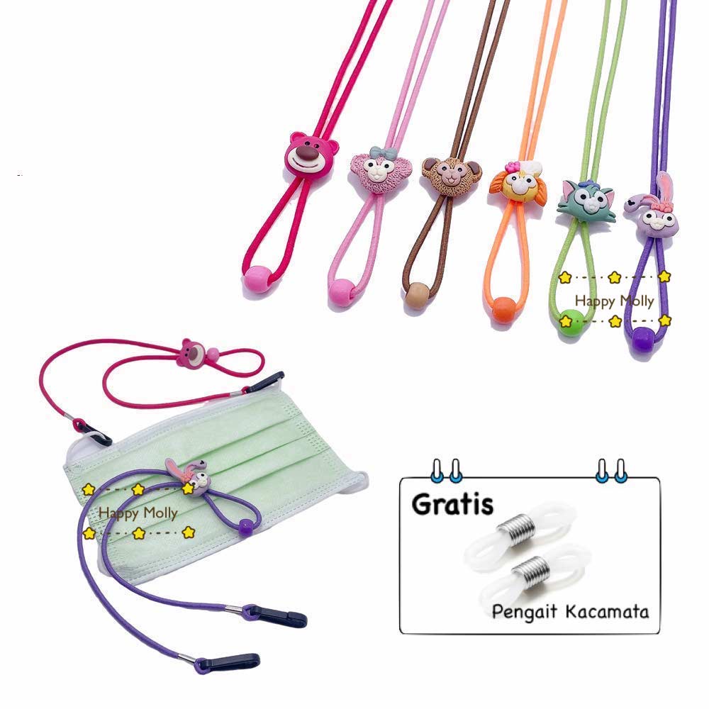 Tali Strap Earhook Kacamata &amp; Masker Anak dan Dewasa - Penahan Anti Jatuh - Nilon - KARTUN ( Group )