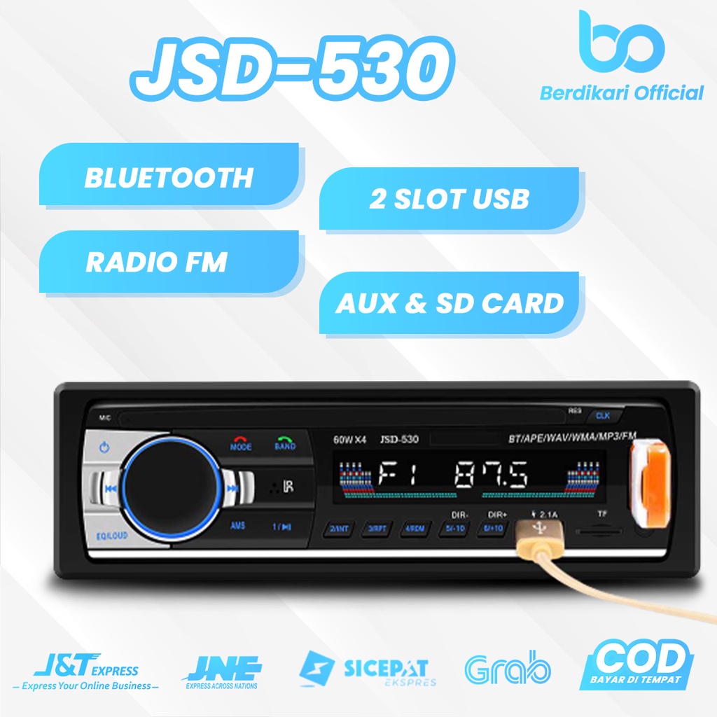 Tape Audio Mobil Single Din Bluetooth Car MP3 Player