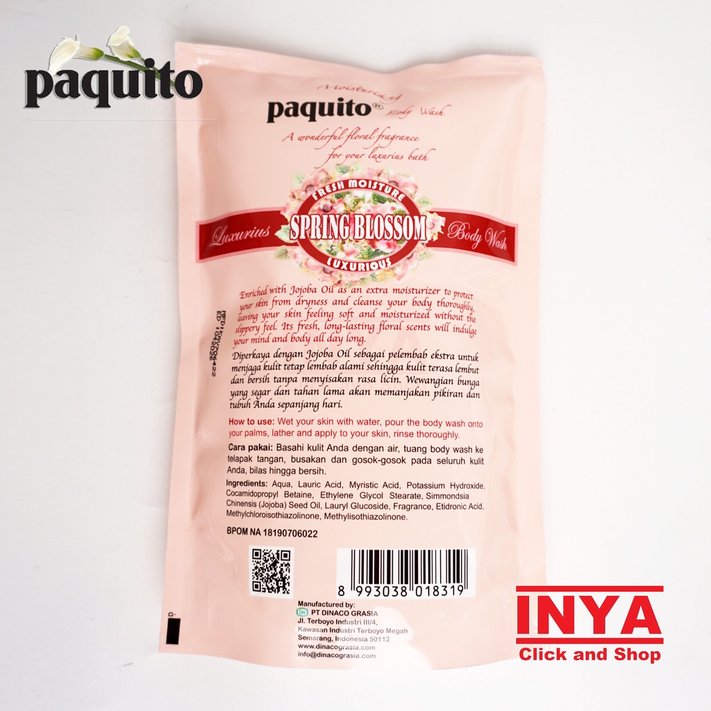 PAQUITO PINK SPRING BLOSSOM LUXURIOUS BODY WASH 450ml REFILL - Sabun Cair