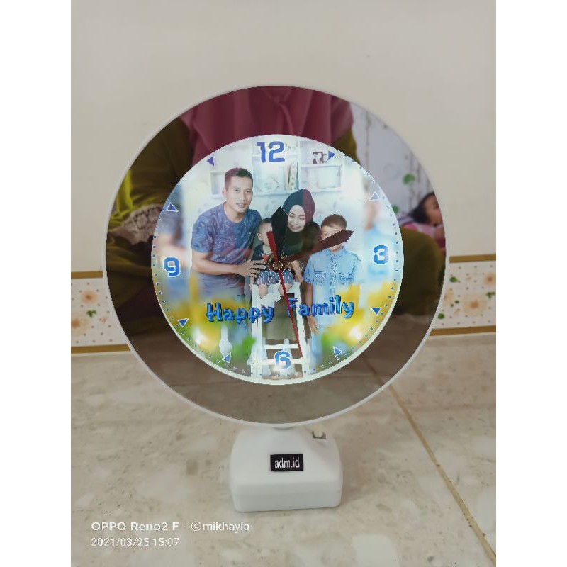 (bergaransi) MOONLIGHT CERMIN AJAIB  FOTO JAM MEJA LAMPU TIDUR CUSTOM KADO UNIK WISUDA WEDDING ULTAH-CERMIN FOTO + JAM