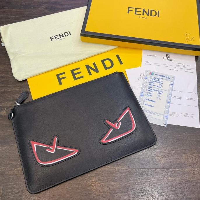 CLUTCH BAG TAS TANGAN PRIA FENDI MONSTER MIRROR